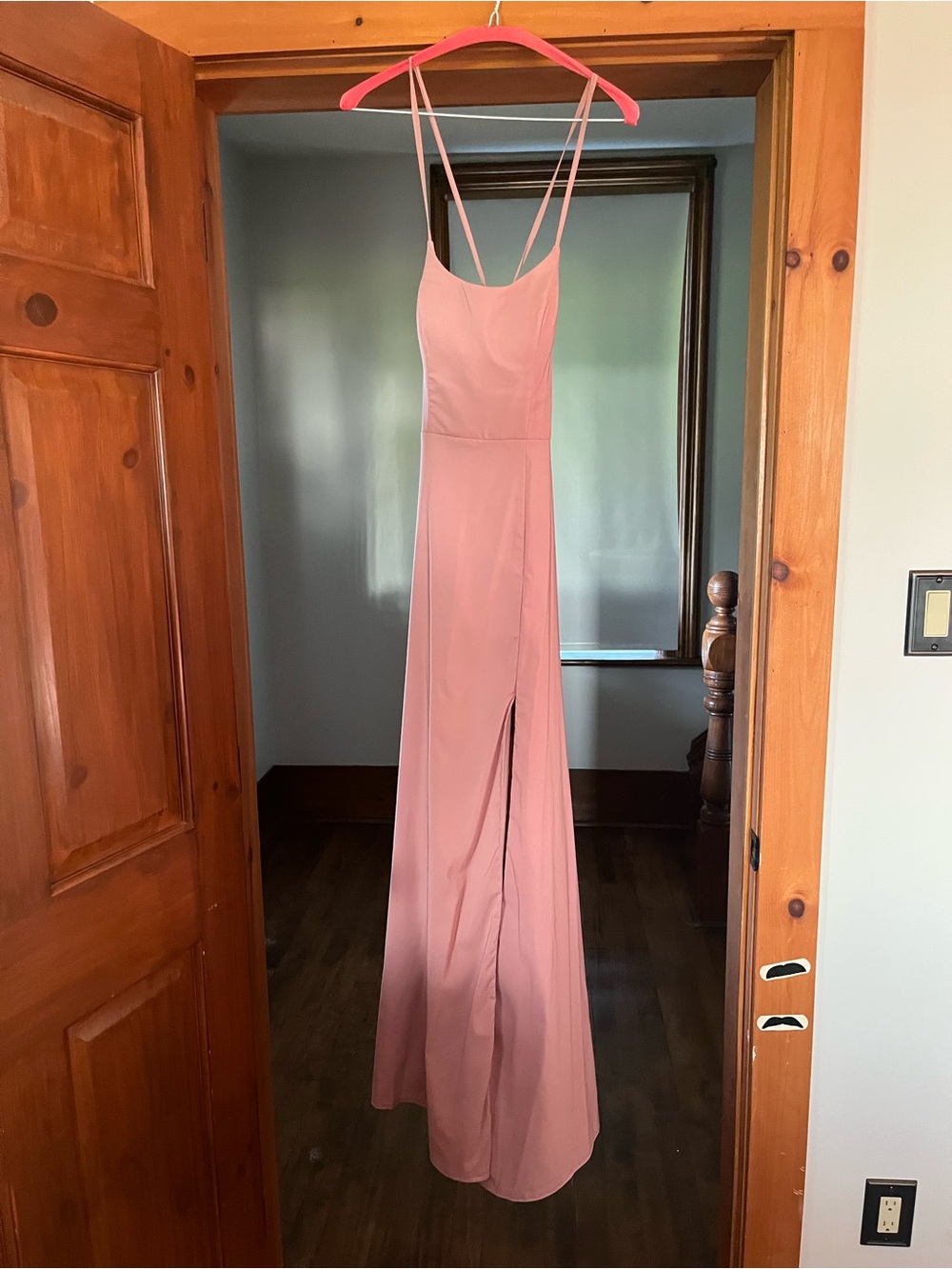 Azazie Dusky Pink Double-Strap Prom Gown